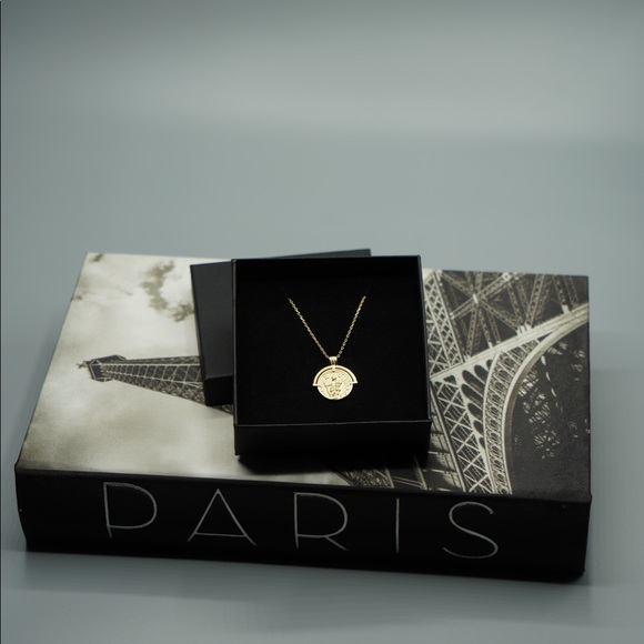 Coin pendant gold 925 sterling necklace roman - Picture 6 of 11